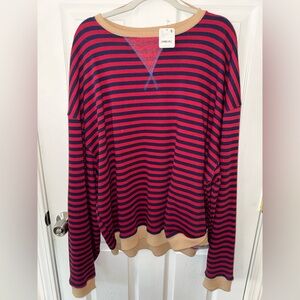 Free People We The Free Classic Striped Oversized Sweatshirt